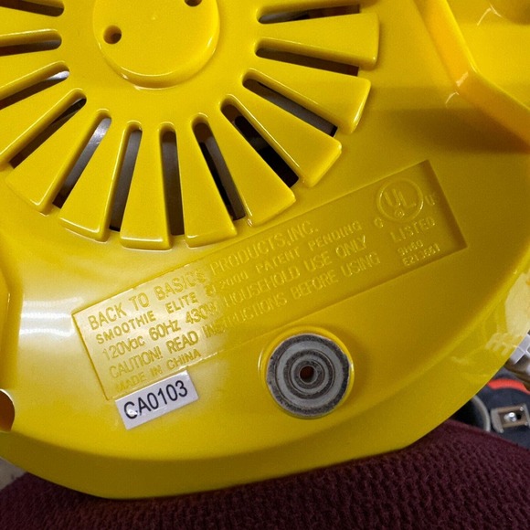 Back To Basics Blender Smoothie Elite SE2000 Yellow Base Only - Tested - Picture 4 of 8